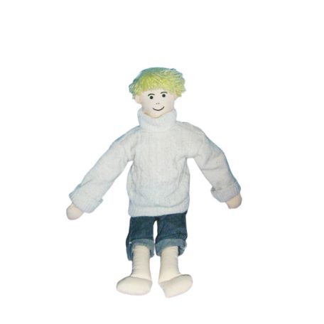 IKEA LEKA ritka rongybaba fiú 52cm szemből farmer kötött pulóver