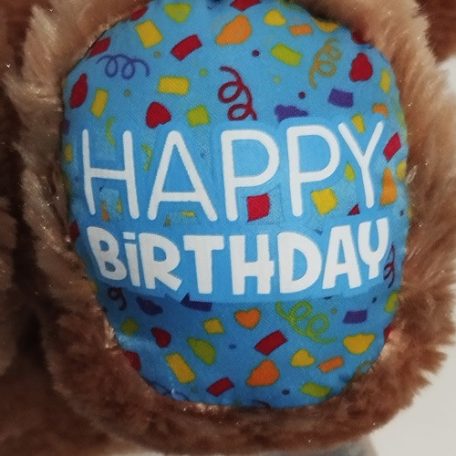 Konfetti mintás plüss talp hímzett Happy Birthday felirattal