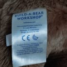 Eredeti kék feliratos Build-A-Bear Workshop gyártói textil címke