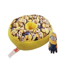Újszerű gyűrűs kerek Minyon és Minion plüss fánk profilból fotózva