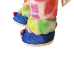 DesignaBear kék szatén plüss ruha kiegészítő cipő oldalról