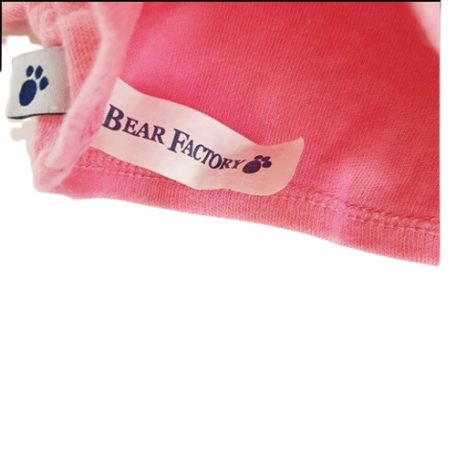 Bear Factory eredeti belső textil márkacímke közelről