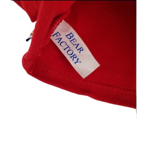 Bear Factory eredeti belső textil márkacímke közelről