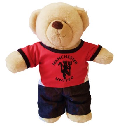 Manchester United focis póló Build-A-Bear plüss macira adva