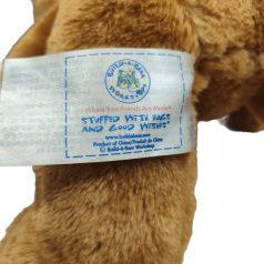 Build-A-Bear Workshop eredeti kék belső textil termékcímke közelről