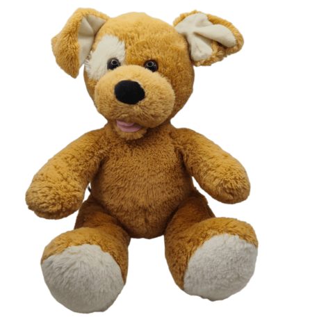 Eredeti Build-A-Bear Workshop világosbarna foltos plüss kutya szemből