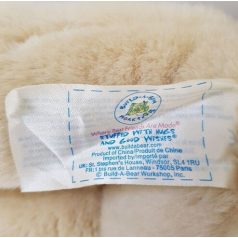 Build-A-Bear Workshop eredeti belső enyhén sárgult textil címke közelről