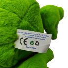 Eredeti holland Cuddles Collection gyári textilcímke CE minőségi logóval közelről fotózva