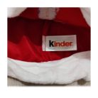 Eredeti gyári belső Kinder Ferrero textil termékcímke közelről
