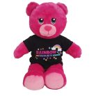 Build-A-Bear rózsaszín maci plüss figura ülve szemből