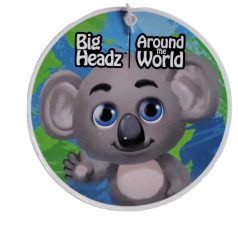 Big Headz Around the World koalás kerek papír függőcímke