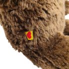 Szőtt sárga oldalcímke piros szívvel a Build-A-Bear plüssön