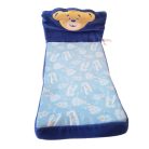 Build-A-Bear kinyitott kék plüss játék heverő hőlégballonos mintával magában
