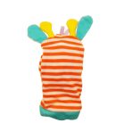 Playgro zsiráf fejes kézre és lábra húzható készségfejlesztő csörgő hátulról fotózva