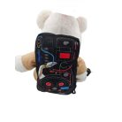 Build-A-Bear Proton hátizsák plüss maci hátára rögzítve