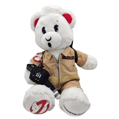 Build-A-Bear Szellemirtó plüss maci egyenruhában és felszereléssel
