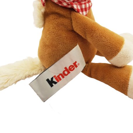 Eredeti bevarrt Kinder textil címke a ló plüssön