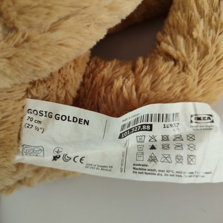 IKEA GOSIG GOLDEN óriás 70cm retriever plüss gyári címke 101.327.88