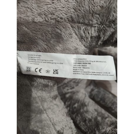 B&M plüss elefánt eredeti címke CE UKCA 386404 Made in China