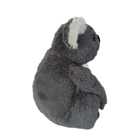 IKEA szürke koala plüssfigura profilból ülő helyzetben