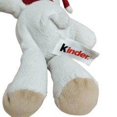 Eredeti Kinder feliratos bevarrt textil címke a jegesmedve plüssön