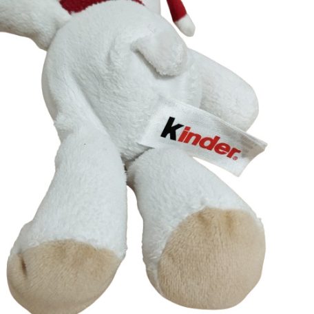 Eredeti Kinder feliratos bevarrt textil címke a jegesmedve plüssön