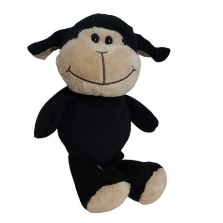 Fekete Kinder bárány plüssfigura 24 cm szemből