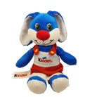 Kinder nyuszi plüss 24 cm piros kertésznadrágban szemből