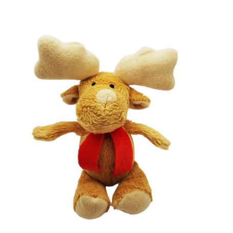 Kisméretű Kinder jávorszarvas plüss 17 cm piros sállal szemből