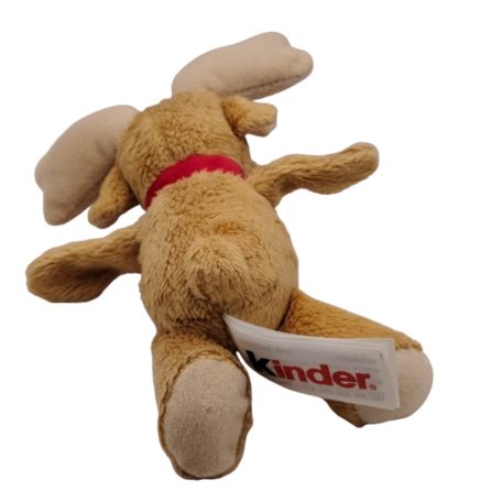 Eredeti Kinder bevarrt textil címke a jávorszarvas plüssön