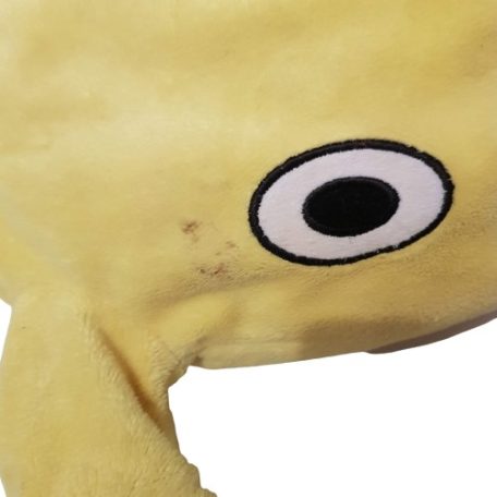 IKEA BLÅVINGAD sárga rák plüss 32cm oldalról lapos forma