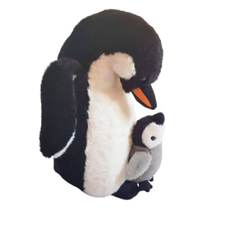 Császárpingvin plüss kicsinyével  30 cm