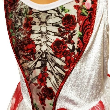 Kalóz Csontváz Zombi Halott menyasszony jelmez 7-8 év Hologrammos minta