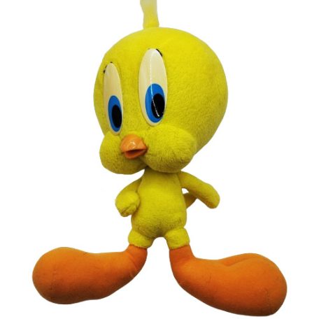 Csőrike (Tweety) plüssfigura 26 cm műanyag csőrrel szemből