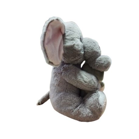 Elefánt plüss kicsinyével 25 cm
