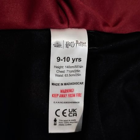 Harry Potter Gryffindor jelmez köpeny 9-10 év