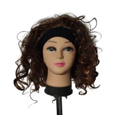 Barna göndör paróka Hajpántos