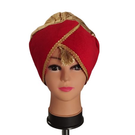 Piros- Arany színű Turbán sapka
