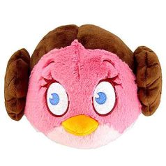 Angry Birds Star Wars Leia plüss szemből rózsaszín arc barna konty kék szem