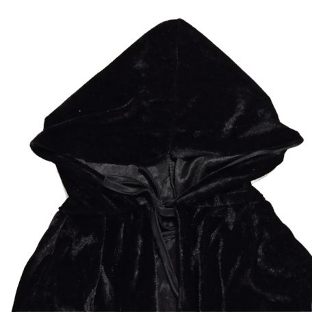 Plüss kapucnis köpeny Fekete Boszorkány Halloween