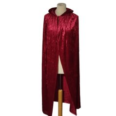 Piros plüss kapucnis köpeny