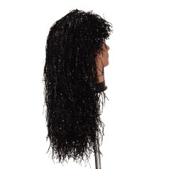 Fekete hullámos fólia paróka