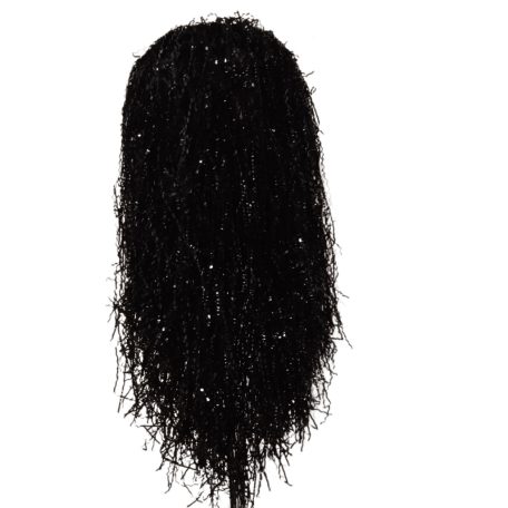 Fekete hullámos fólia paróka