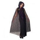 Lila - fekete tüll pókhálós palást