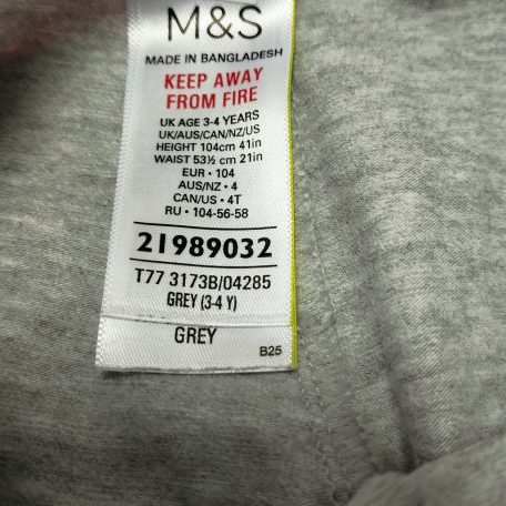 Szürke leggings 3-4 év M&S