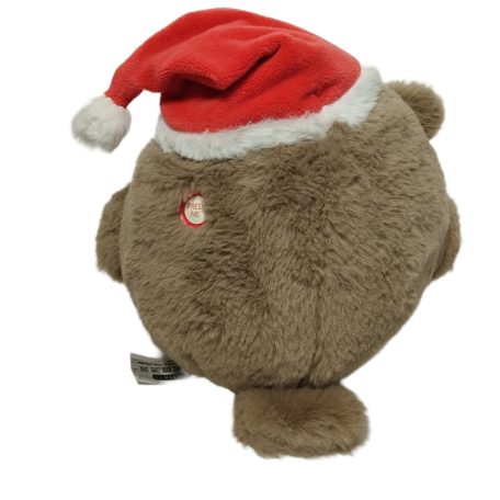 Bagoly plüss Mikulás sapkában 18 cm / Limitált kiadású!