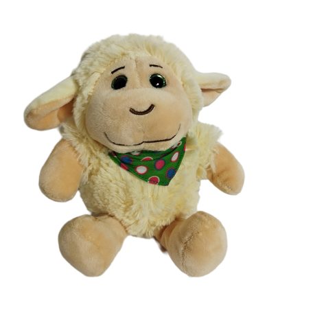 Bárány plüss Pöttyös kendővel 20 cm