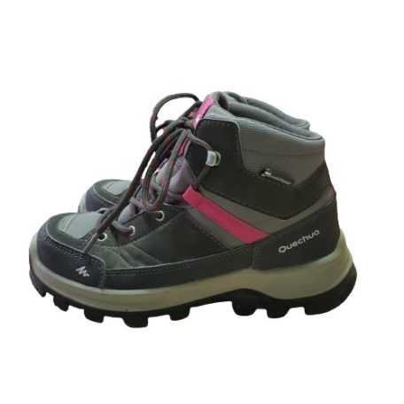 Decathlon Quechua MH500 vízálló szürke-pink kislány túrabakancs oldalnézetből fotózva