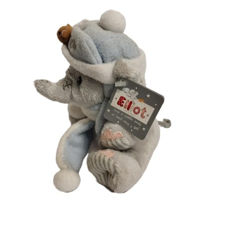 Elliot elefánt plüss figura 16 cm oldalnézetből az eredeti papírcímkével