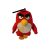 Angry Birds piros madár plüss szemből akasztóval 12cm